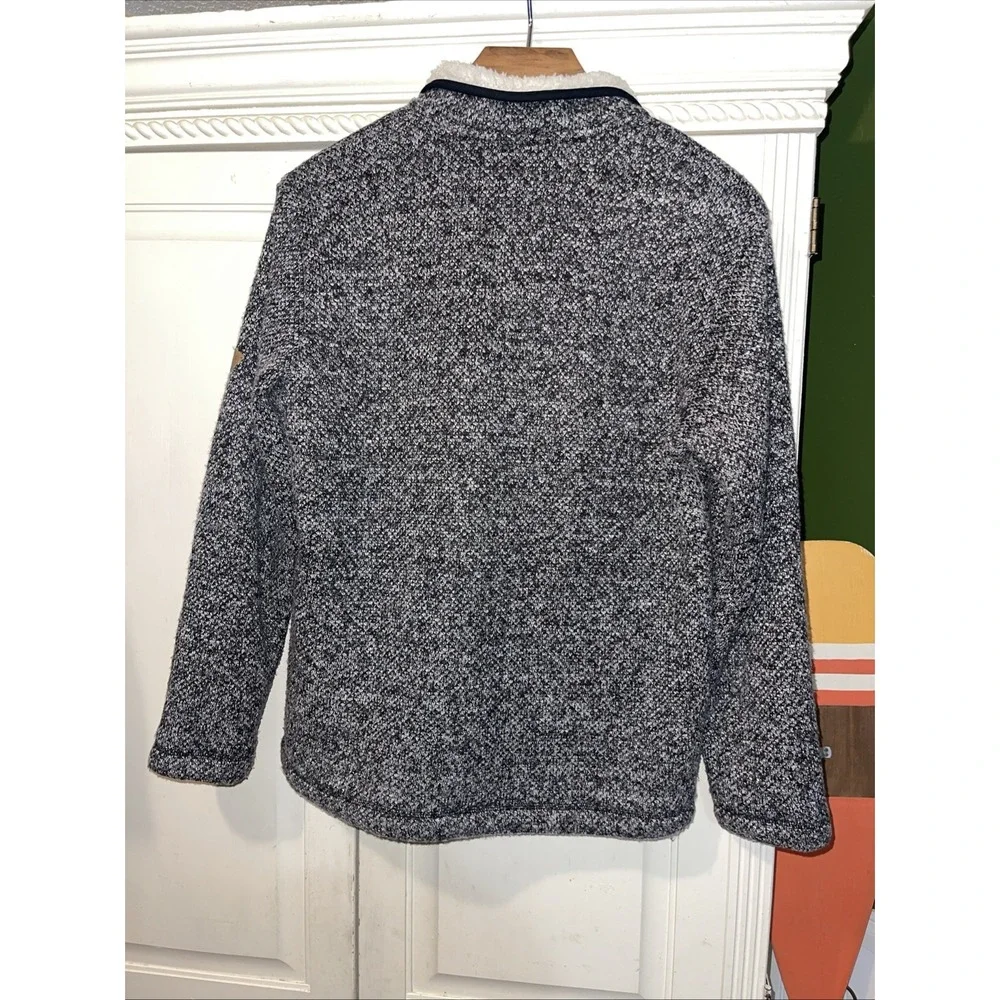 Orvis Quarter Zip Sherpa Lined Sweater Men M Gray Long Sleeves Outdoors